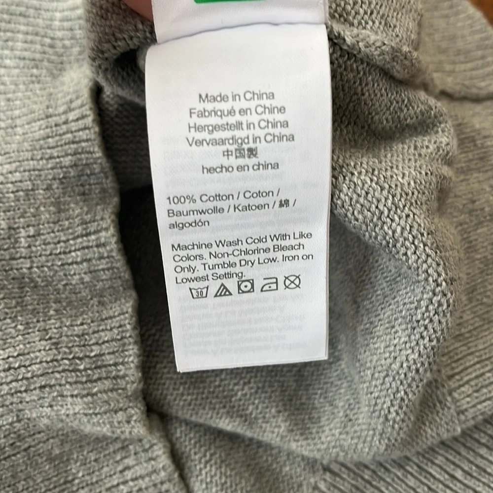Re Imagined by J Crew Silver Sweater Pullover 1/4 Zip Cotton
